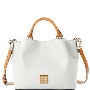 DOONEY & BOURKE WEXFORD LEATHER SMALL BRENNA SATCHEL – WHITE